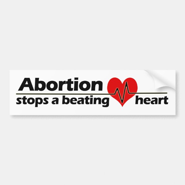 Autocollant De Voiture L'avortement arrête un coeur battant, contre (Devant)