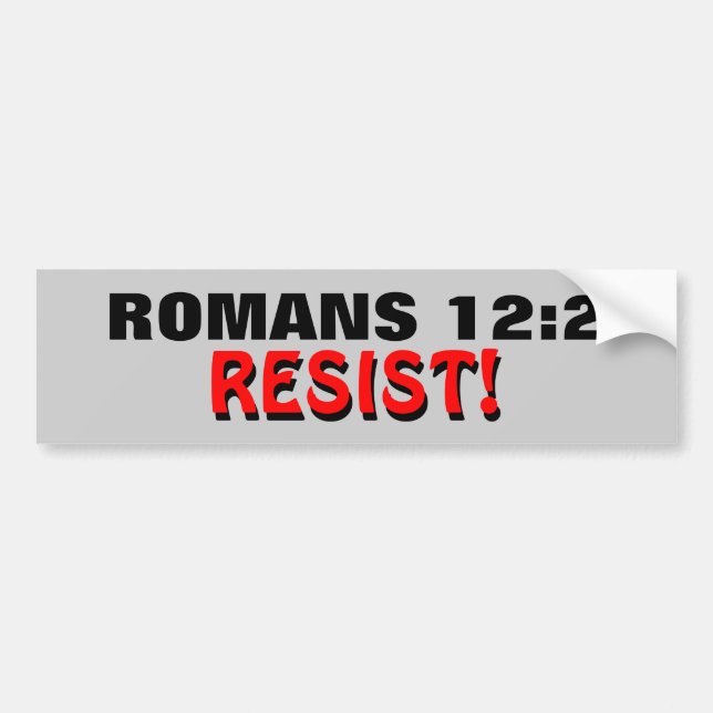 Autocollant De Voiture Le 12:2 de Romains résistent ! (Devant)