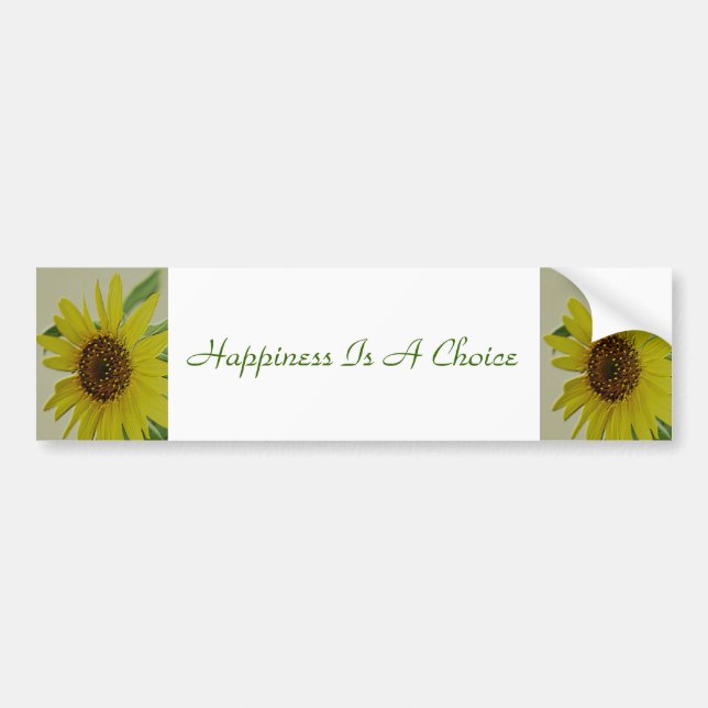 Autocollant De Voiture Le bonheur est un tournesol bien choisi (Devant)