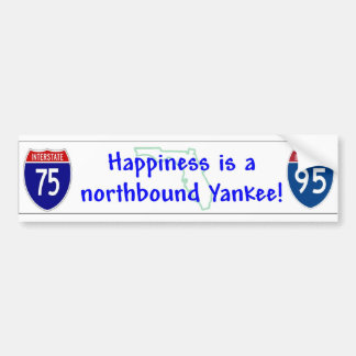 Autocollant De Voiture Le bonheur est un yankee allant vers le nord