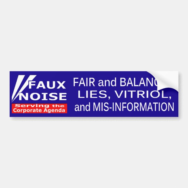 Autocollant De Voiture Le bruit TOUT de Faux se trouve, vitriol et (Devant)