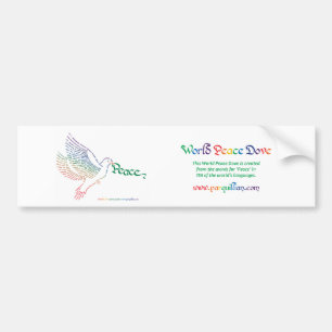 Autocollant De Voiture Le Bumpersticker de World Peace Dove