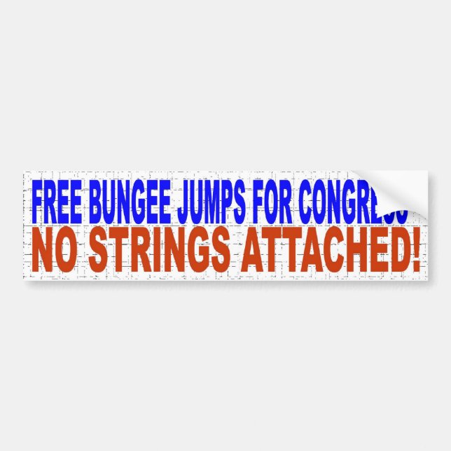 AUTOCOLLANT DE VOITURE LE BUNGEE LIBRE SAUTE POUR LE CONGRÈS - AUCUNE (Devant)