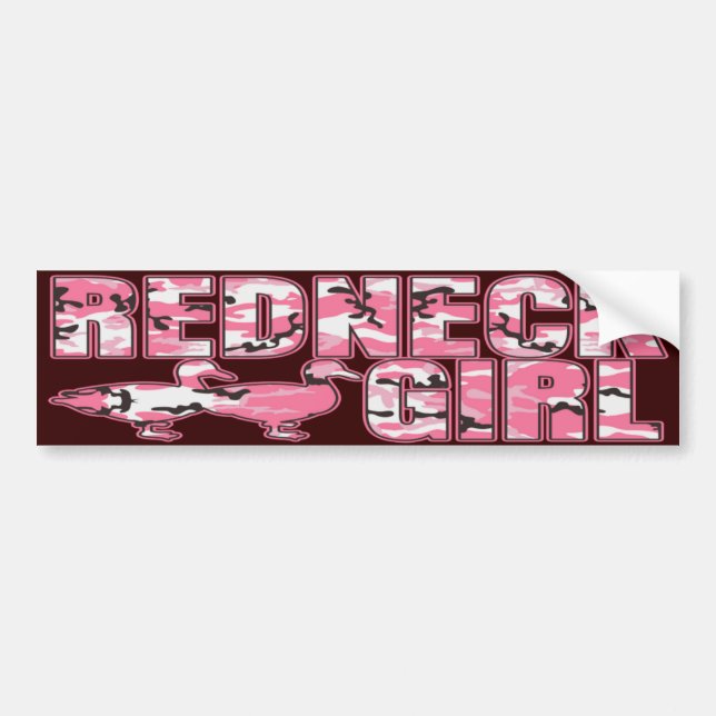 Autocollant De Voiture Le camouflage de rose de fille de plouc penche (Devant)