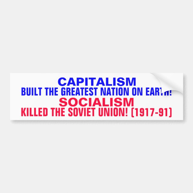 AUTOCOLLANT DE VOITURE LE CAPITALISME A CONSTRUIT LES ETATS-UNIS !  LE (Devant)
