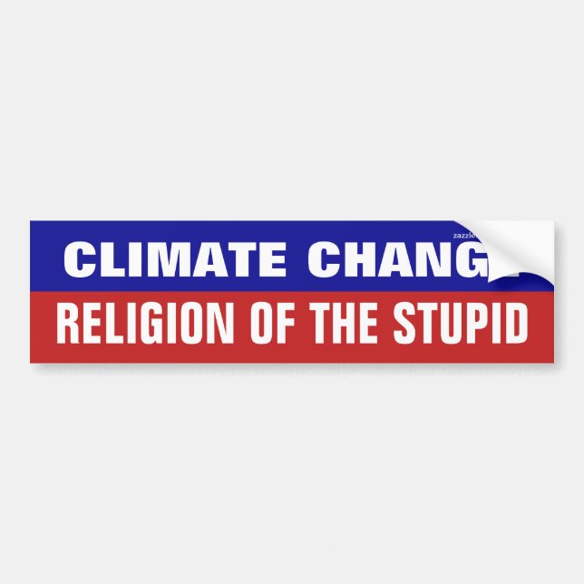 Autocollant De Voiture Le Changement Climatique Est La Religion De L'Imbé (Devant)