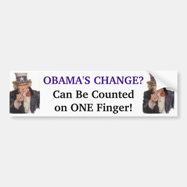 Autocollant De Voiture Le changement d'Obama - peut être compté sur UN (Devant)