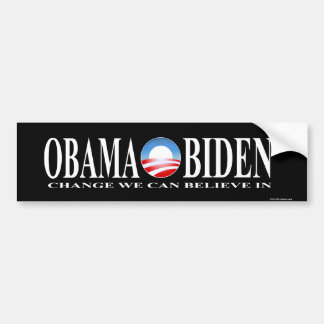 Autocollant De Voiture Le changement obama biden le noir d'autocollant