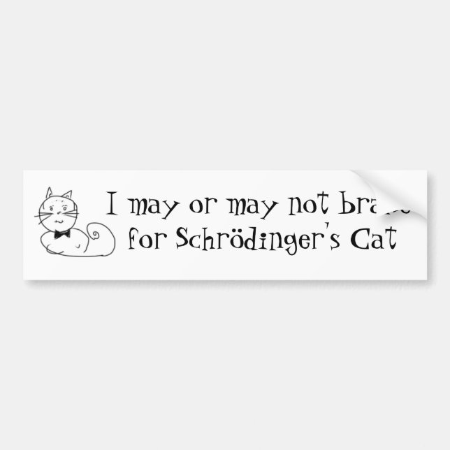 Autocollant De Voiture Le chat de Schrödinger (Devant)