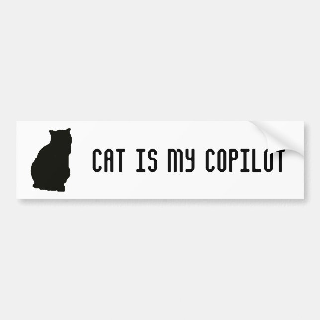 Autocollant De Voiture Le chat est mon co-pilote (Devant)