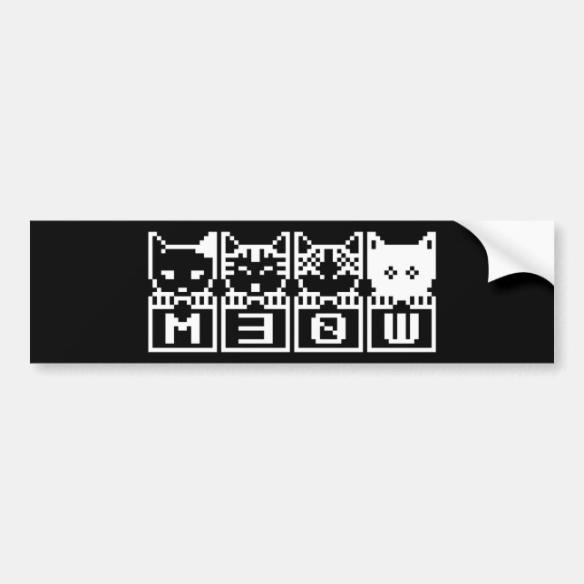 AUTOCOLLANT DE VOITURE LE CHATS M30W 8 BITS (Devant)