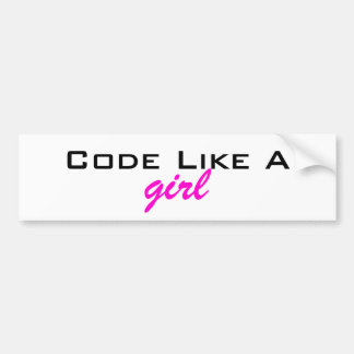 Autocollant De Voiture Le code aiment une fille Bumpersticker