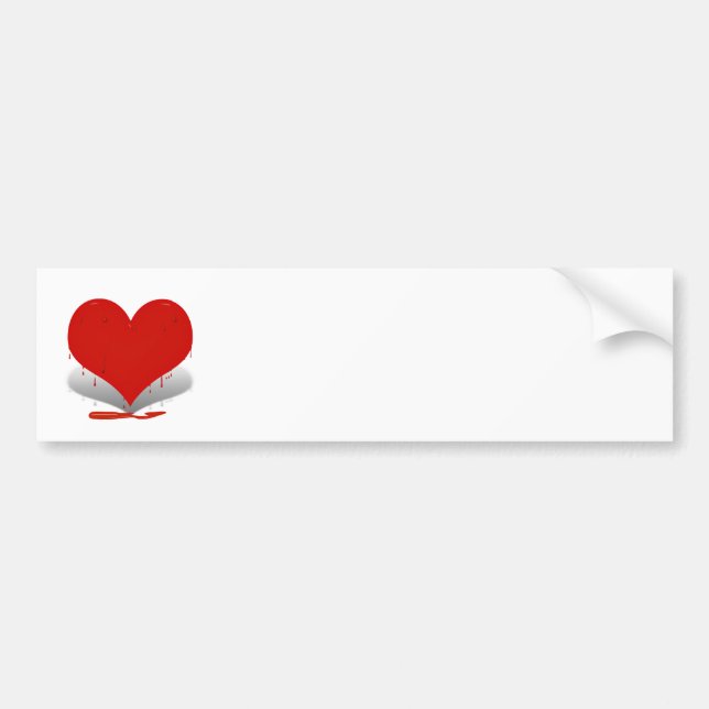 Autocollant De Voiture Le coeur saignant (Devant)
