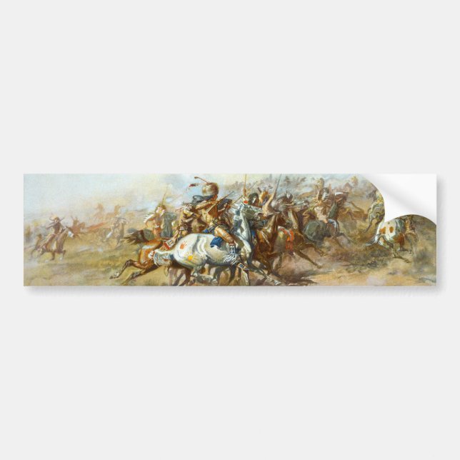 Autocollant De Voiture Le combat de Custer par Charles Marion Russell (Devant)