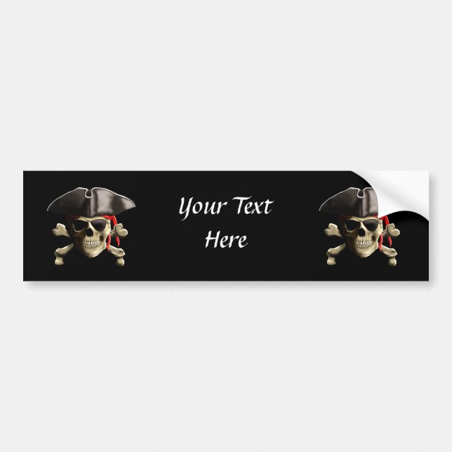 Autocollant De Voiture Le crâne de pirate de jolly roger (Devant)
