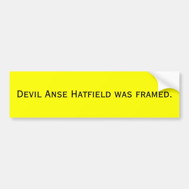Autocollant De Voiture Le diable Anse Hatfield a été encadré (Devant)