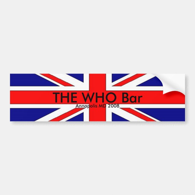 Autocollant De Voiture le drapeau de Britannique, L'OMS barrent, DM 2008 (Devant)