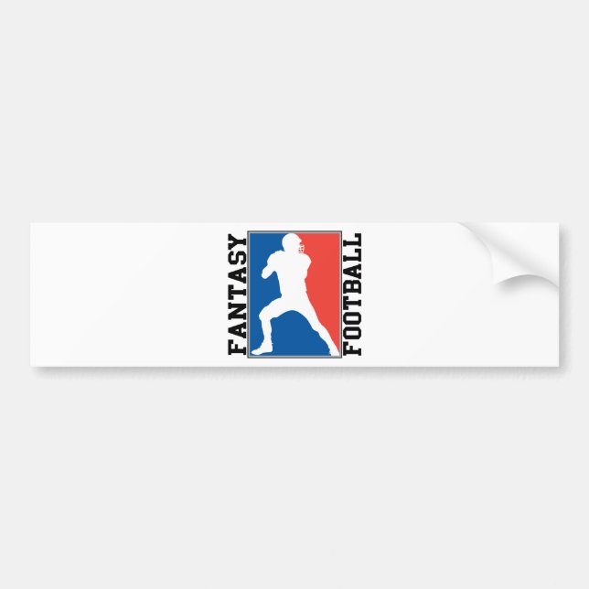 Autocollant De Voiture Le football d'imaginaire, logo blanc et bleu rouge (Devant)
