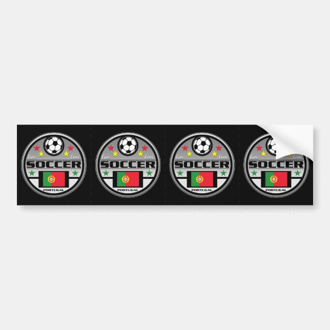 Autocollant De Voiture Le football vivant Portugal d'amour (Devant)