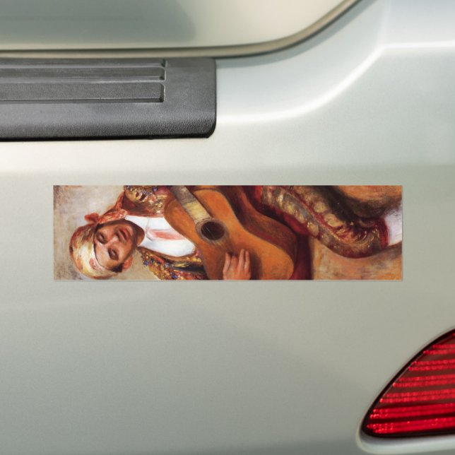 Autocollant De Voiture Le guitariste espagnol (par Pierre-August Renoir) (En voiture)