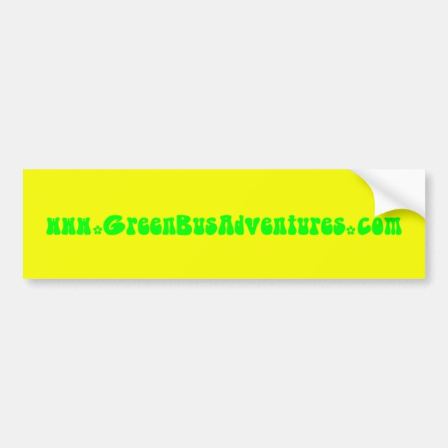 Autocollant De Voiture Le jaune vert d'aventure d'autobus fleurit (Devant)