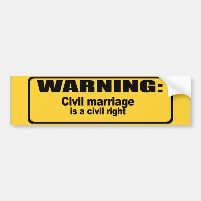 Autocollant De Voiture Le mariage civil est un droit civique (Devant)