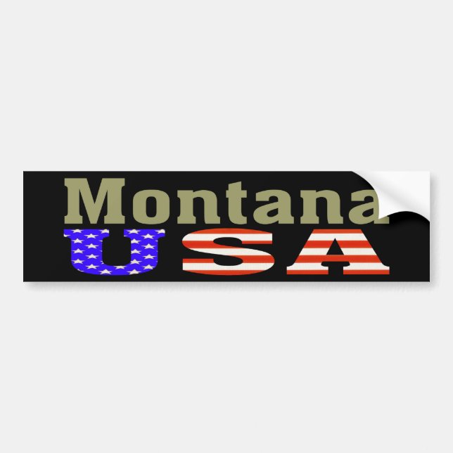 Autocollant De Voiture Le Montana Etats-Unis ! Adhésif pour pare-chocs (Devant)