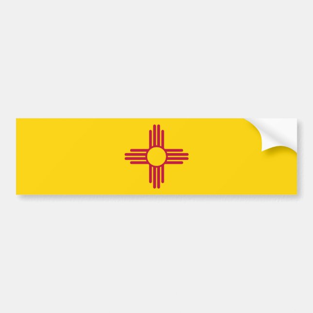 Autocollant De Voiture Le Nouveau Mexique/drapeau mexicain d'état (Zia), (Devant)