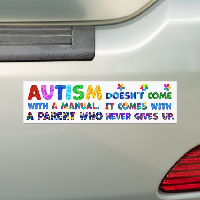 Autocollant De Voiture Le parent AUTISM ne se lève jamais (En voiture)