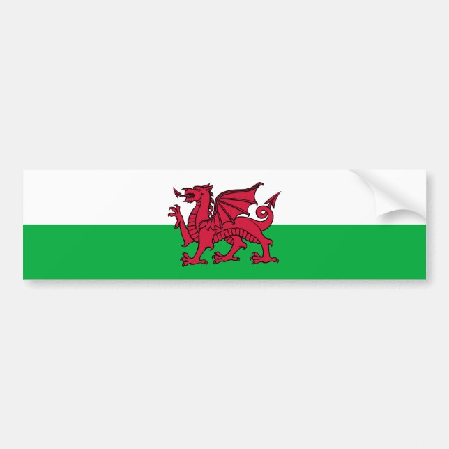 Autocollant De Voiture Le Pays de Galles - le drapeau de Gallois (Devant)