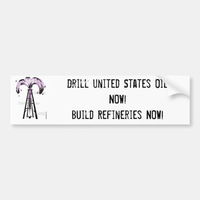 Autocollant De Voiture le pétrole puits, foret Etats-Unis huilent (Devant)