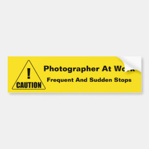 Autocollant De Voiture Le photographe fait des arrêts fréquents : Attenti