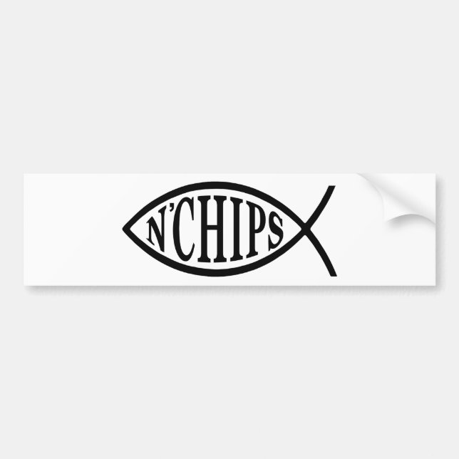 Autocollant De Voiture Le poisson N ébrèche des poissons (Devant)