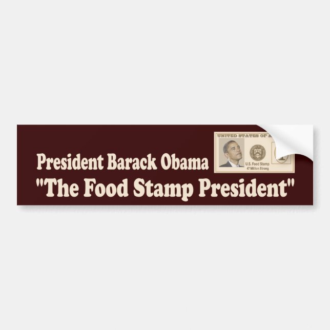 Autocollant De Voiture Le Président Obama de coupon alimentaire (Devant)