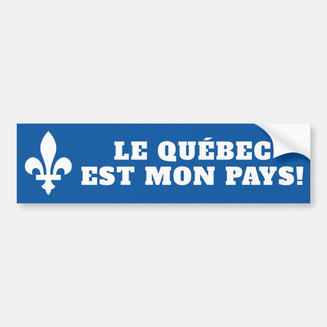 Autocollant De Voiture Le Québec est mon pays ! (Devant)