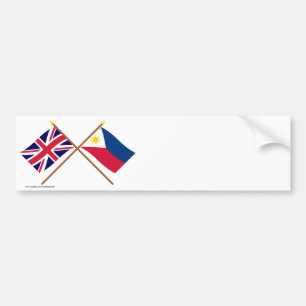 Autocollant De Voiture Le R-U et les drapeaux croisés par Philippines