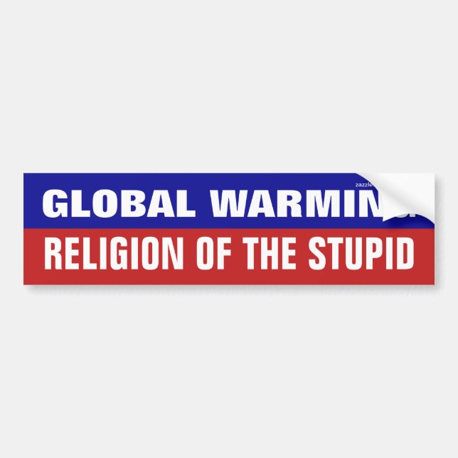 Autocollant De Voiture Le Réchauffement climatique Est La Religion De L'I (Devant)