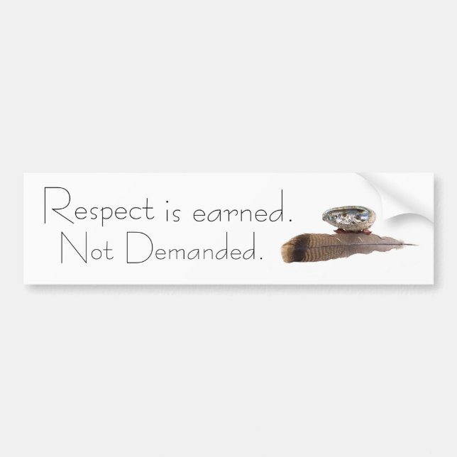 Autocollant De Voiture Le respect est gagné. Non exigé (Devant)