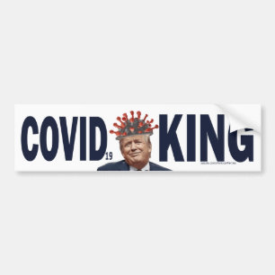 Autocollant De Voiture Le roi COVID anti-Trump Trump Corona King