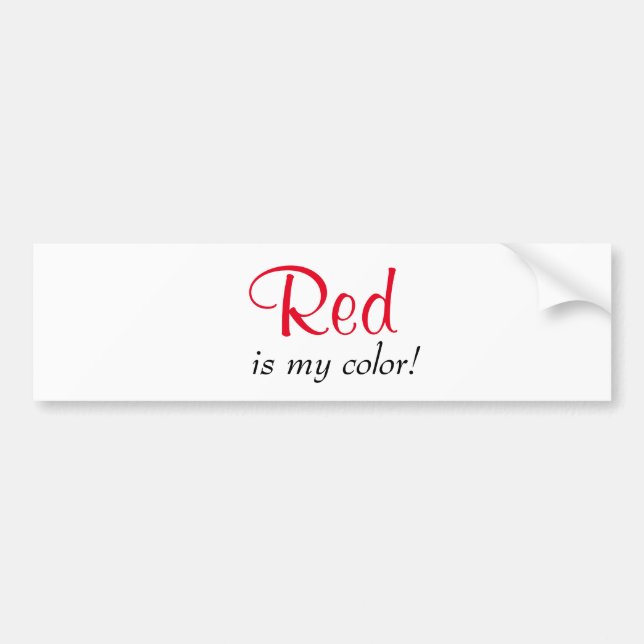 Autocollant De Voiture Le rouge mignon est ma couleur (Devant)