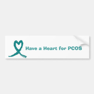 Autocollant De Voiture le ruban de coeur de pcos, ont un coeur pour PCOS