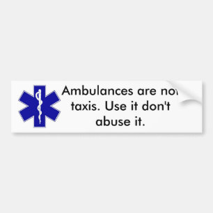 Autocollant De Voiture le star_of_life, ambulances ne sont pas des taxis.