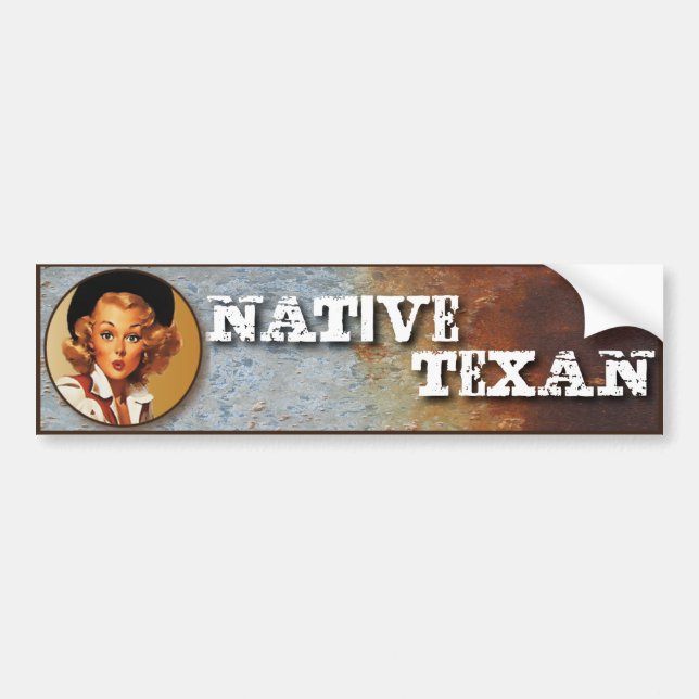 Autocollant De Voiture Le Texas éclectique : Texan indigène ! (Devant)