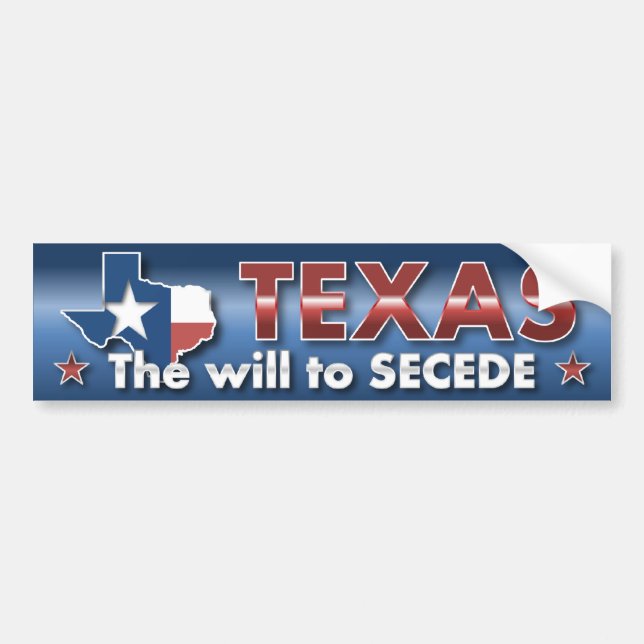 Autocollant De Voiture LE TEXAS : La volonté À FAIRE CÉCESSION (Devant)