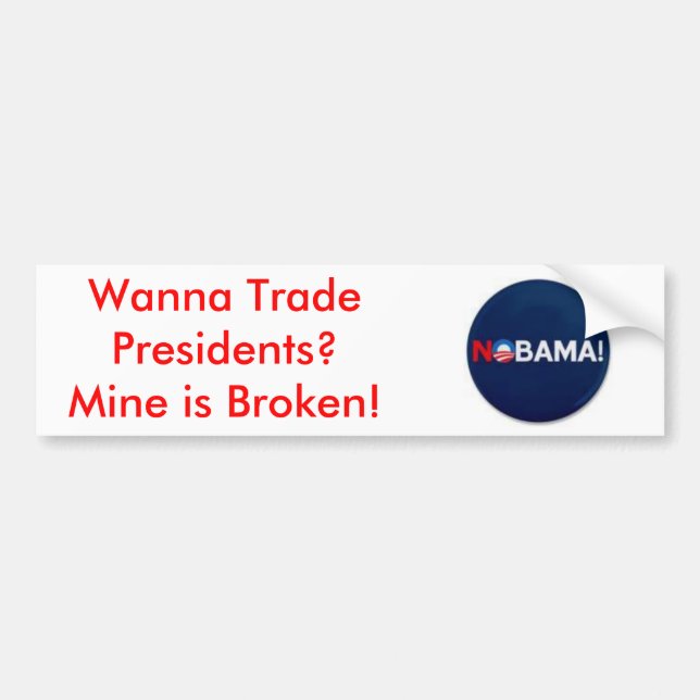 Autocollant De Voiture le th_nobama, veulent commercer des présidents ? (Devant)