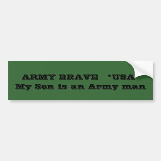 Autocollant De Voiture Le *USA* COURAGEUX   d'ARMÉE     mon fils est un (Devant)