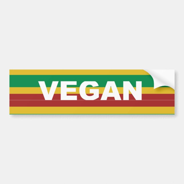Autocollant De Voiture Le végétalien barre Rasta (Devant)