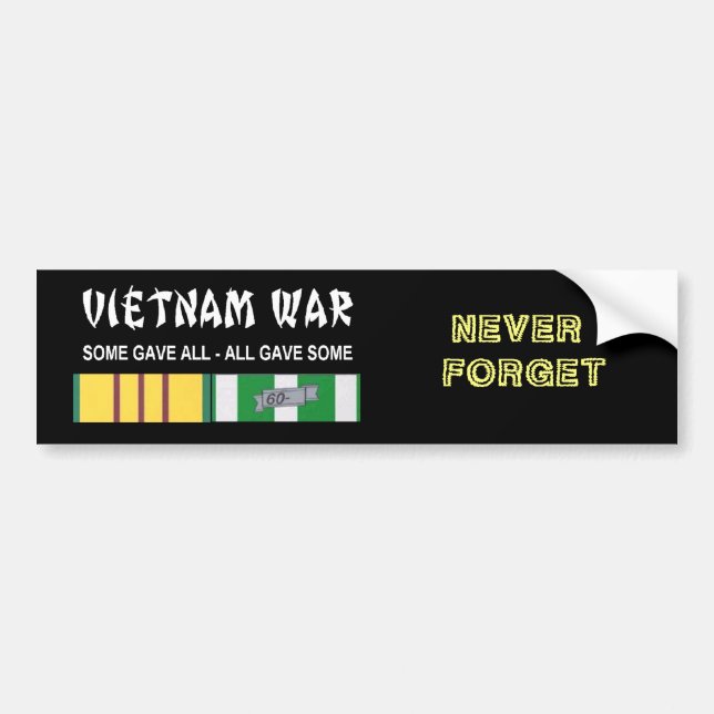 AUTOCOLLANT DE VOITURE LE VÉTÉRINAIRE DE GUERRE DE VIETNAM N'OUBLIENT (Devant)