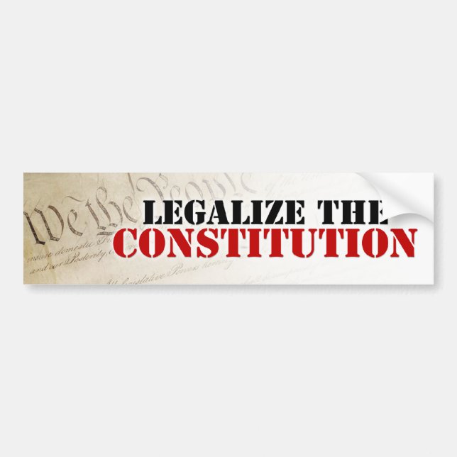 Autocollant De Voiture Légalisez la constitution (Devant)