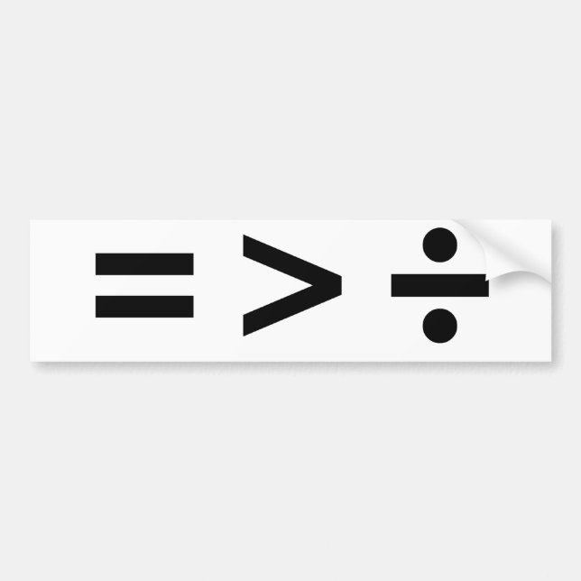 AUTOCOLLANT DE VOITURE L'ÉGALITÉ EST PLUS GRANDE QUE LA DIVISION - .PNG (Devant)